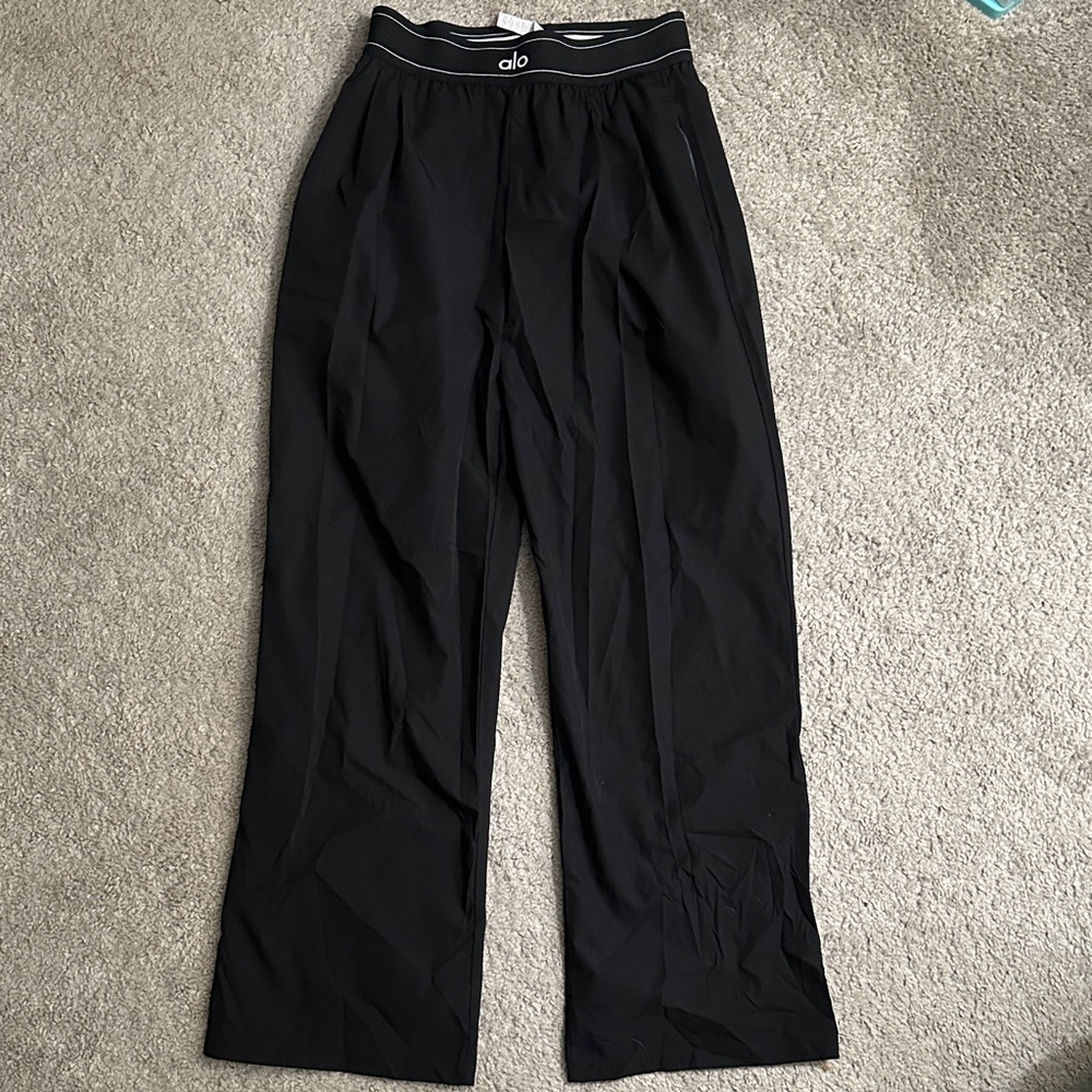 ALO Yoga Black Wide-Leg Trousers
